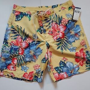 Polo Ralph Lauren Yellow Floral Swim Shorts Mens Size Large NWT